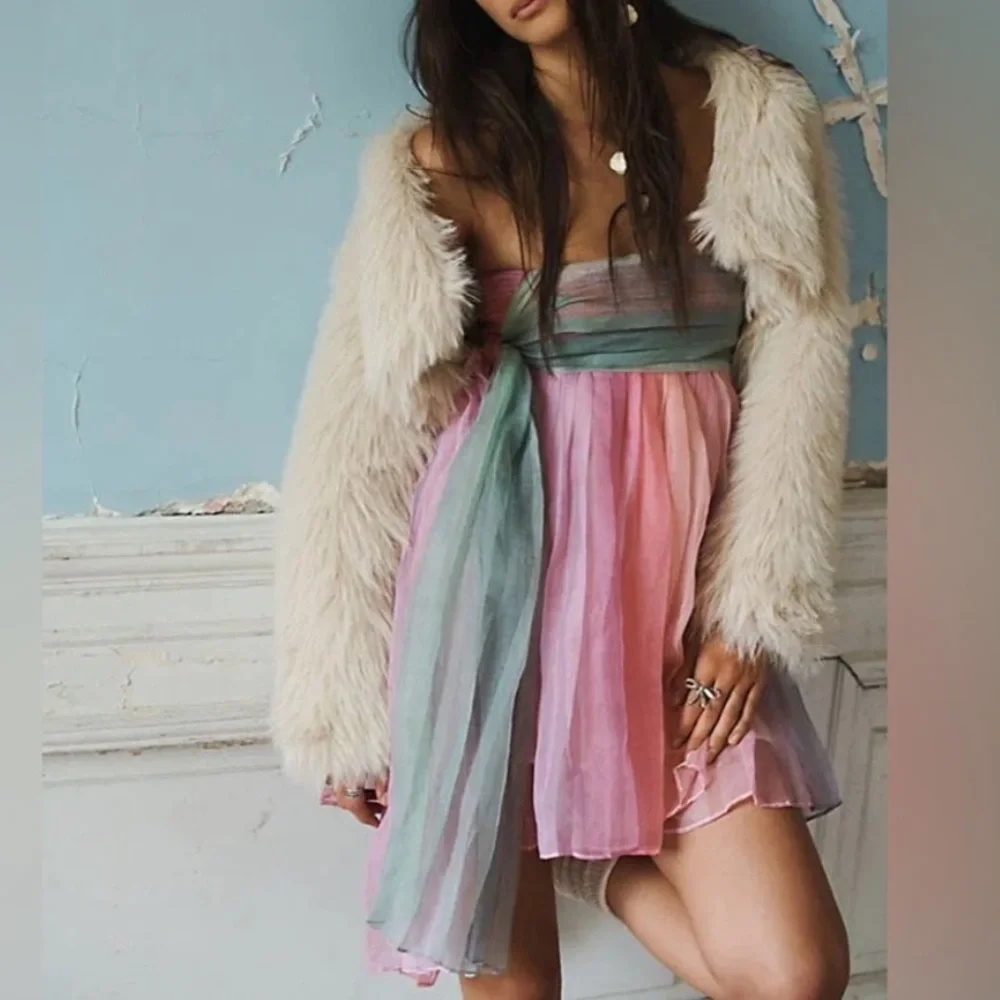 NWOT free people “in rainbows” dress - Picture 1 of 5